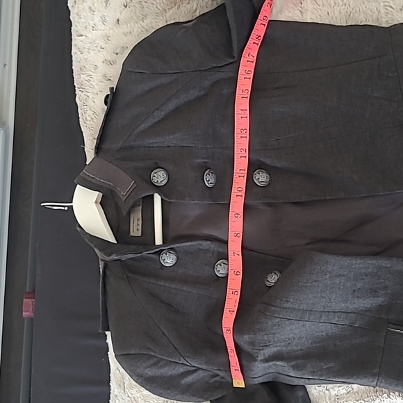 Zara Women's Metallic Dark Gray Blazer - Picture 6 of 6